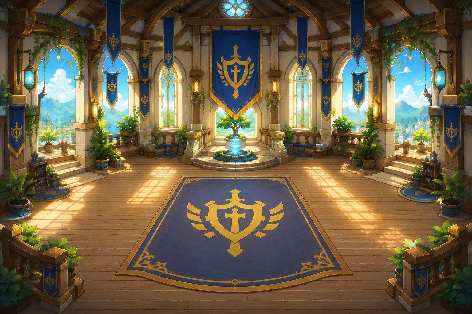 The Guild Hall building at the center of Dawnreach